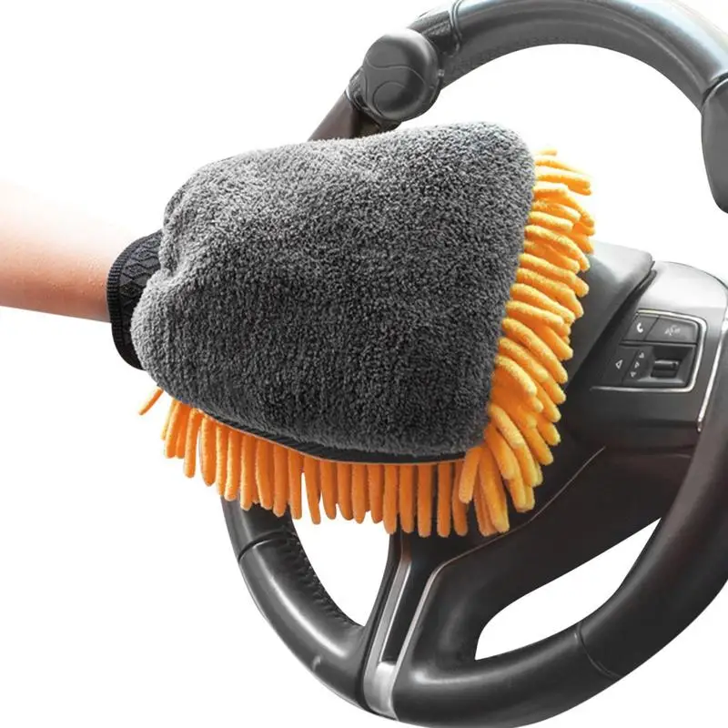 Универсальная рукавица для автомойки Автомобильные Перчатки для чистки из микрофибры Портативный Автомобильный Аксессуар 3 В 1 для двусторонней мойки . ' - ' . 1