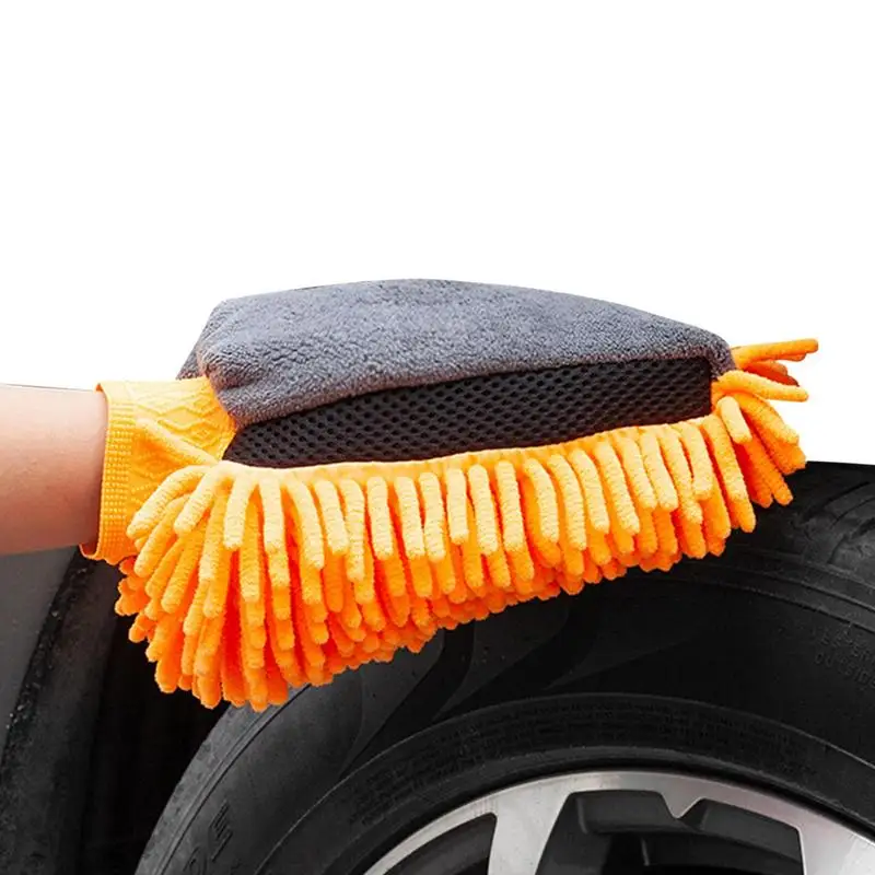 Универсальная рукавица для автомойки Автомобильные Перчатки для чистки из микрофибры Портативный Автомобильный Аксессуар 3 В 1 для двусторонней мойки . ' - ' . 2
