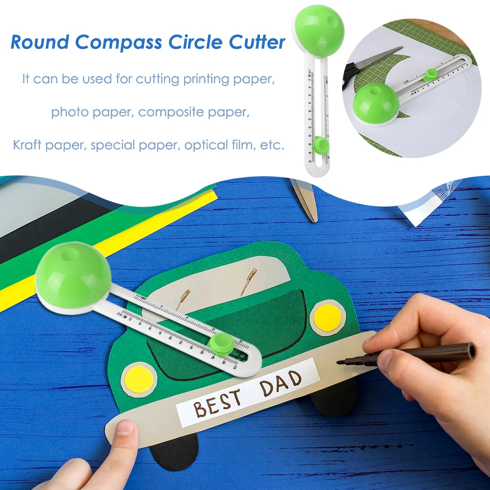Циркулярный резак для компаса, круглые резаки для бумаги в стиле пэчворк, Портативные креативные легкие Прочные Многофункциональные пластиковые инструменты для поделок своими руками . ' - ' . 0