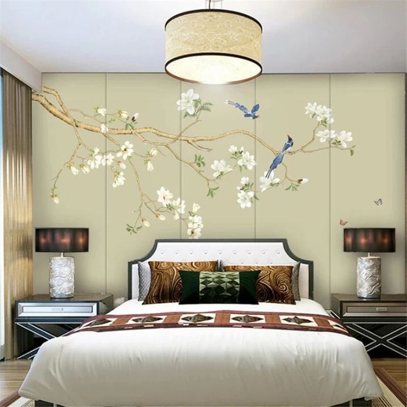 обои wellyu на заказ, 3D фрески, нефритовая орхидея, фоновая стена, ручная роспись цветов и птиц, новые китайские 3D обои . ' - ' . 2