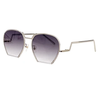 Ретро Полузакрытые круглые солнцезащитные очки Женские Ретро Градиентные дизайнерские солнцезащитные очки Женская мода Металлическая оправа Солнцезащитные очки