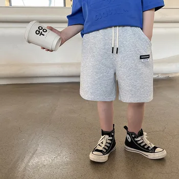 Летняя детская мода, 3 цвета, спортивные штаны средней длины, универсальные шорты, мягкие свободные спортивные штаны длиной до колен для мальчиков