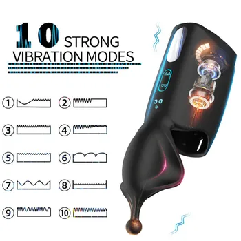 10-частотный вибрационный мастурбатор для мужчин, электрический импульсный вибратор для пениса, долговечный тренажер для мужчин, секс-игрушки, Секс-шоп