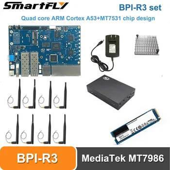 Banana Pi BPI R3 Set Плата разработки четырехъядерного маршрутизатора MediaTek MT7986, 2G RAM, 8G eMMC Flash С поддержкой сетевого порта Wi-Fi6 5 GbE